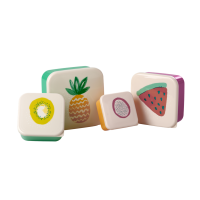 Set of 4 Small Food Boxes Tutti Frutti Print Rice DK